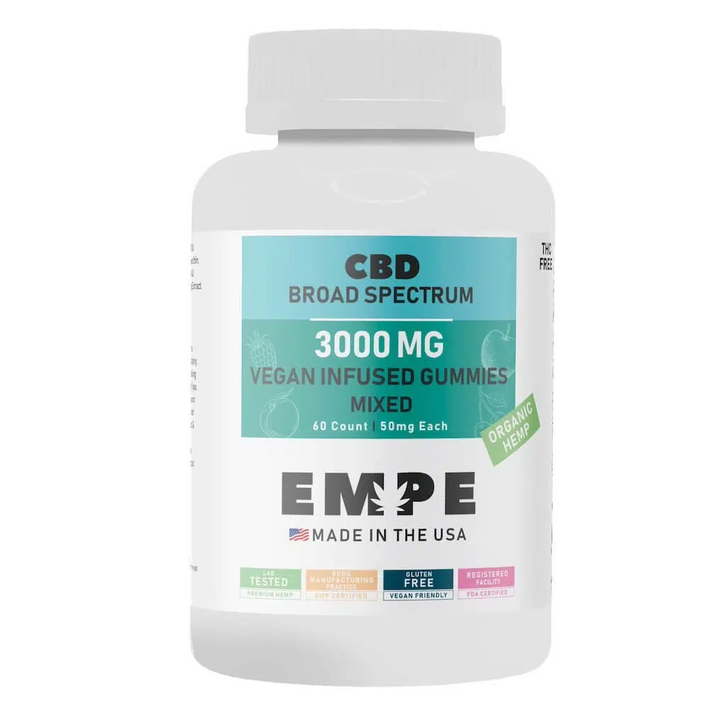 CBD Broad Spectrum Infused Gummies 50mg Mixed Flavors 3000mg